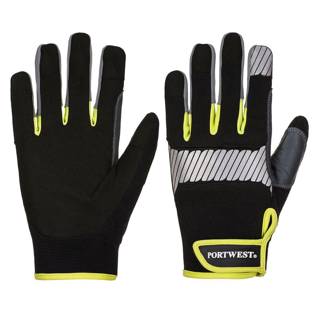 Portwest PW3 Warnschutz-Handschuhe, Schwarz, Gr. L