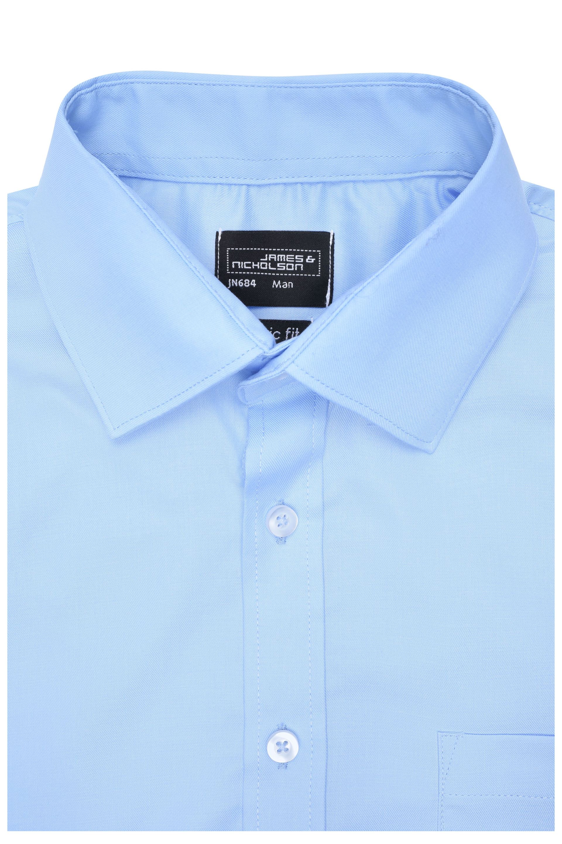 James & Nicholson JN684 Herren-Hemd, Blau, Gr. S
