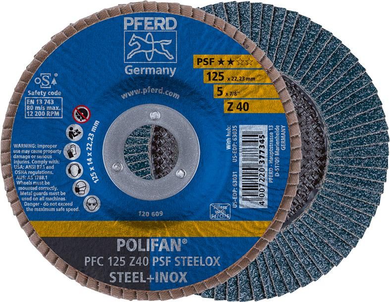 Fächerschleifscheibe Z 40PSF gerade 125mm K40 Pferd