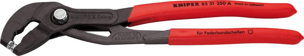 Schlauchklemmenzange für Federbandschellen Griffe kunststoffüberzogen 180mmKNIPEX