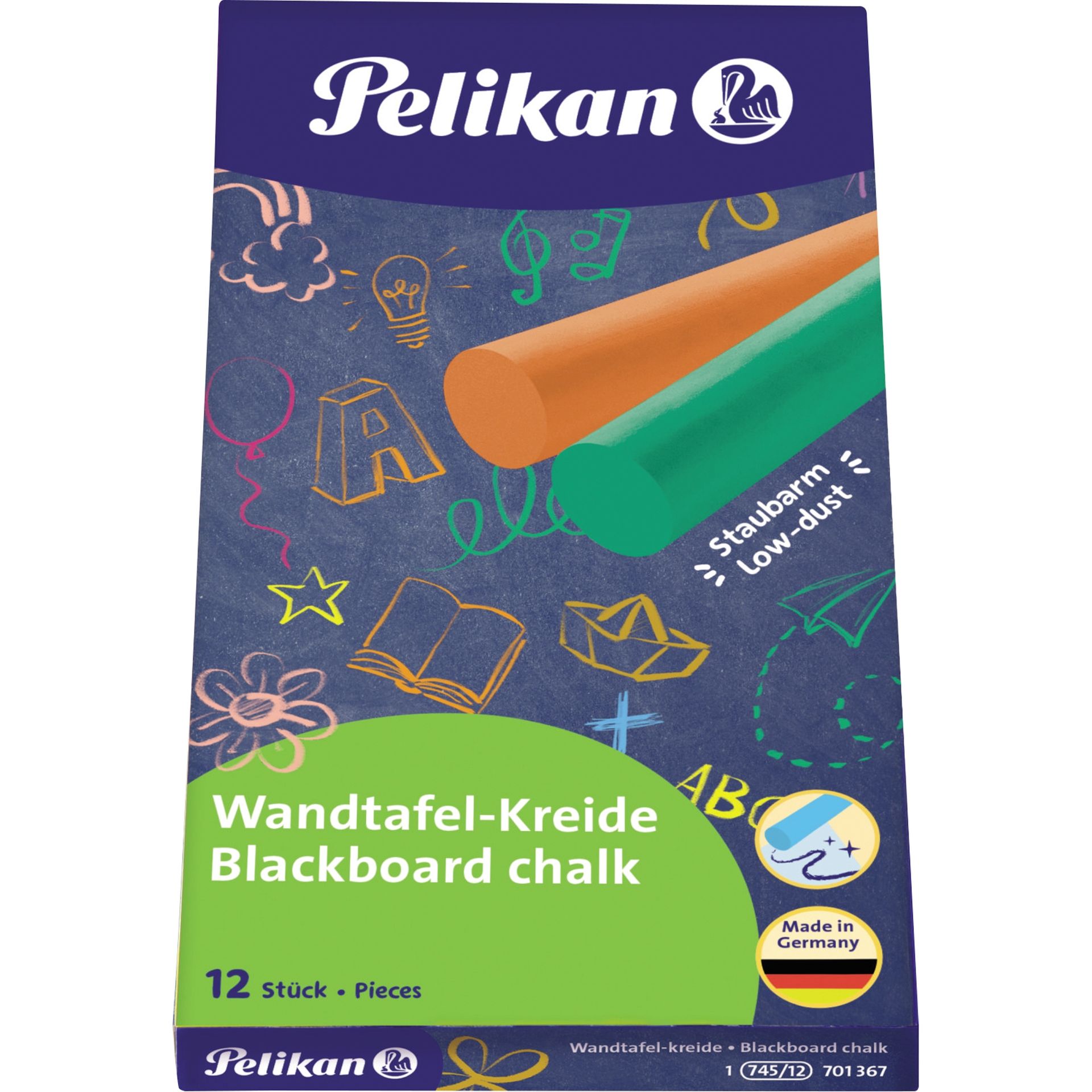 Wandtafelkreide farbig sortiert 12 St./Pack.