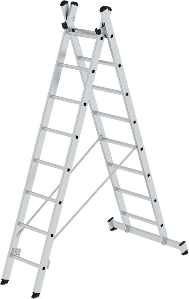Alu-Mehrzweckleiter 2x8 Sprossen Leiterlänge 4,18m ausgef.Arbeitshöhe bis 5,30 m