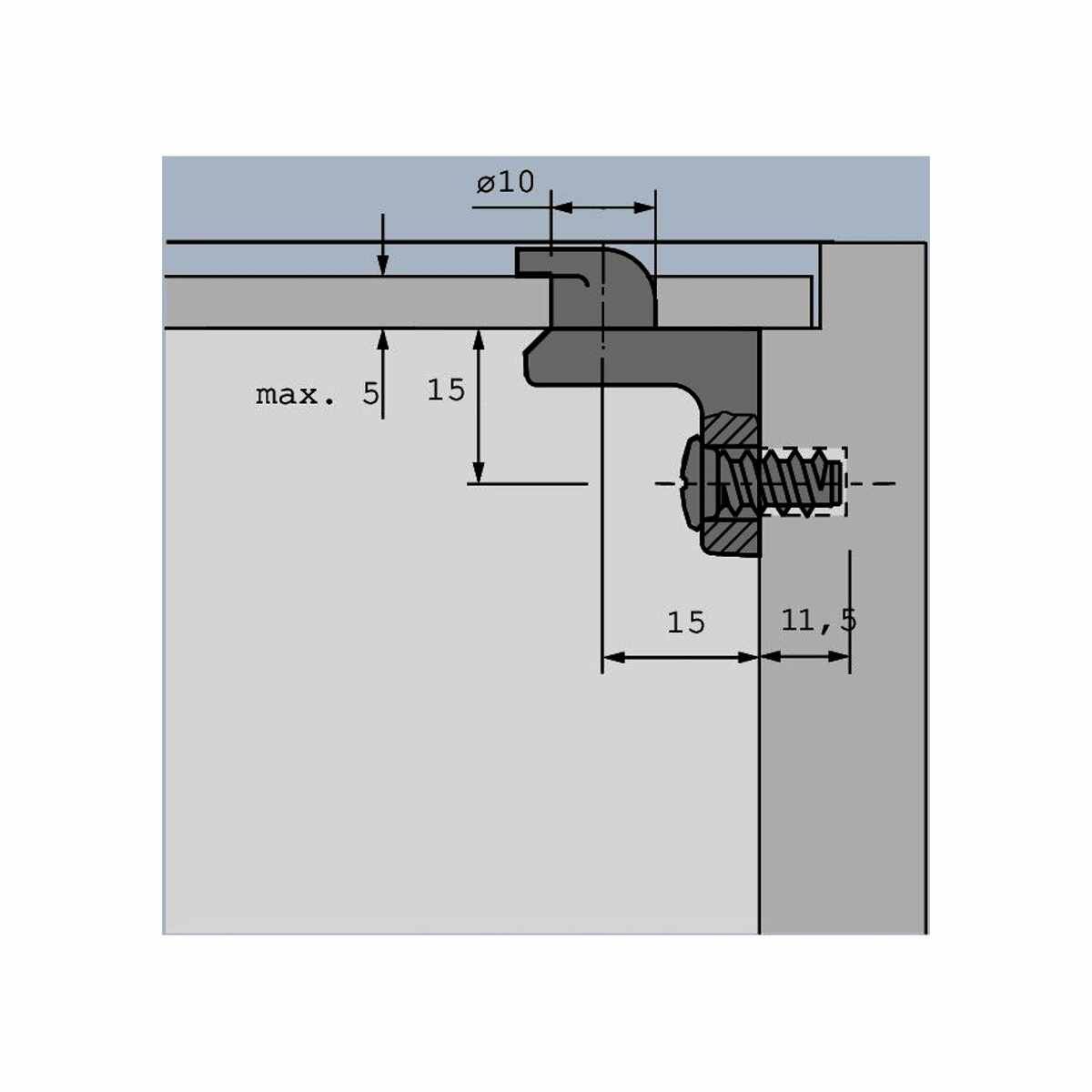 Rückwandverbinder RV 3, Zinkdruckguss vernickelt