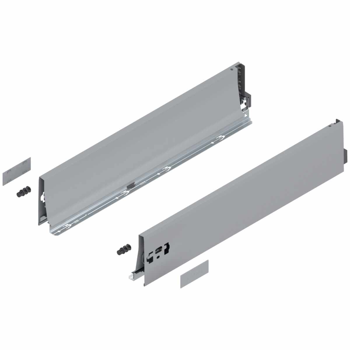 TANDEMBOX Zarge, Höhe K (115.6 mm), NL=550 mm, links/rechts, für TANDEMBOX antaro , R9006 weißaluminium