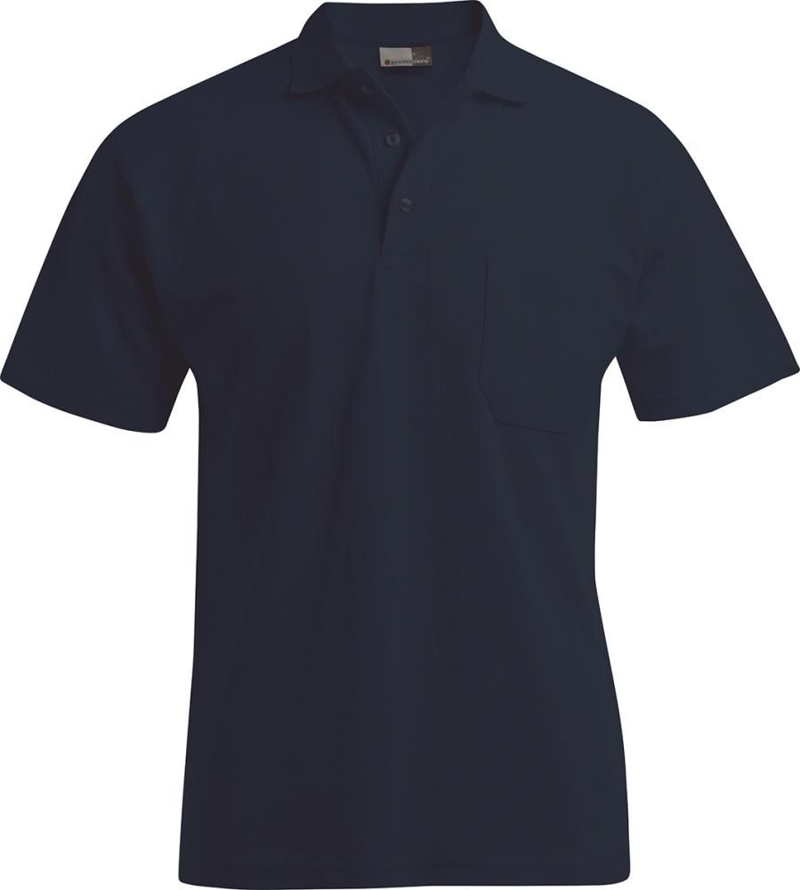 Men`s Heavy Polo Pocket, navy, Gr.S