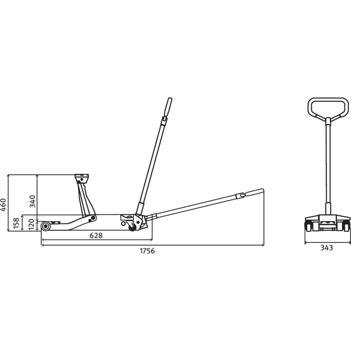 Spezial-Rangierwagenheber Unicraft SRWH 3001 SIL