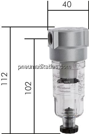Mini-Filter G 1/8", Kunststoffbehälter