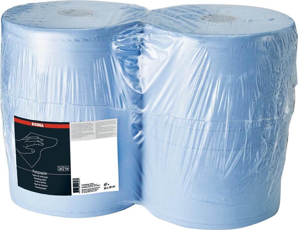 Putzpapier blau, 3-lagig,1.000 Blatt 38x36cm E-COLL