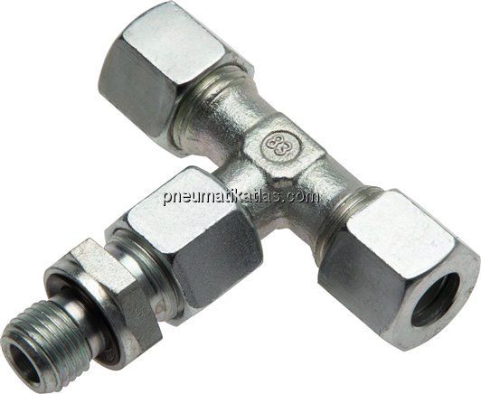 Einstellb. T-Schneidringverschraub.G 1/8"-6 L (M12x1,5), Stahl verzinkt
