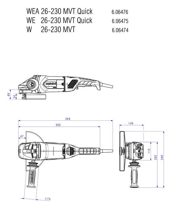 METABO Winkelschleifer, Ø: 230mm