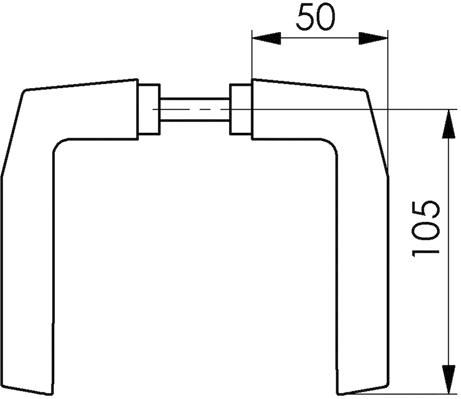 Türdrücker 418G, F1,VK8, TS 30-50mm, kantige Form