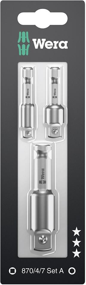 Steckschlüsseladapter-Set1/4"-1/2" 3-teilig Wera