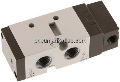 5/2-Wege Pneumatikventil, G 1/4" (Pilot u. Abluft G 1/8"), Federrückstellung