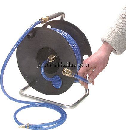 Schlauchaufroller 20mtr. 6 x 12mm Schlauch mit Kupplung NW7,2