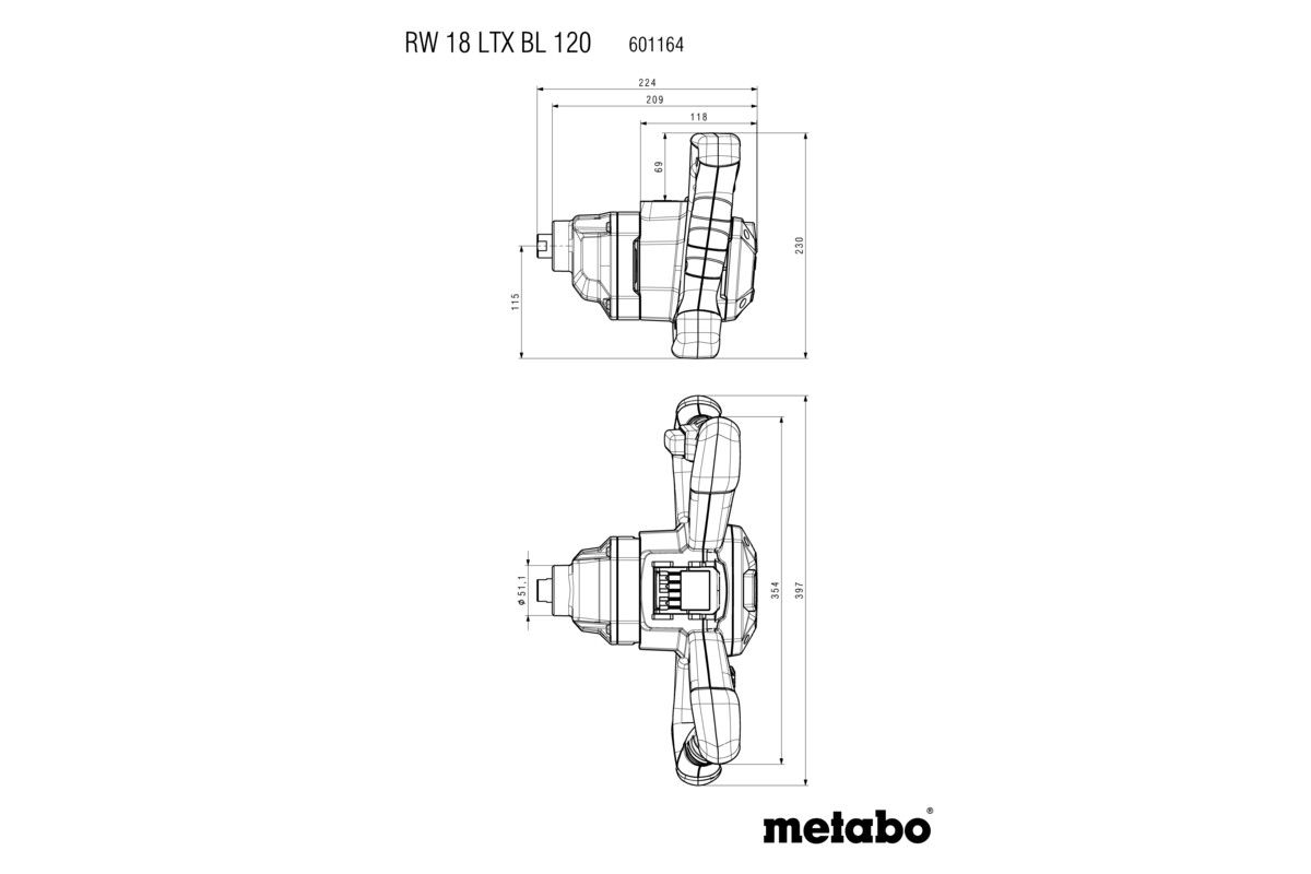 Akku-Ruehrwerk RW 18 LTX BL 120 Metabo ohne Akku ohne Ladegerät Karton