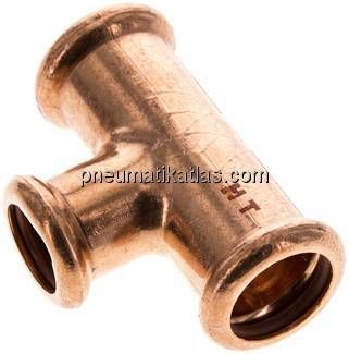 Pressfitting, T-Stück, 18x15mm innen, Kupfer / Kupferlegierung