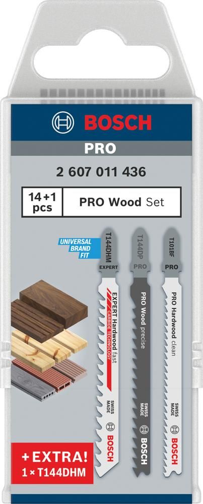 Stichsägeblatt-Set Bosch 15-teilig für Holz