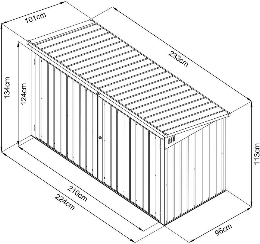 Mülleimer-Garage3 Mülltonne233 x 101 x 113/134 cm eschaffungsartikel