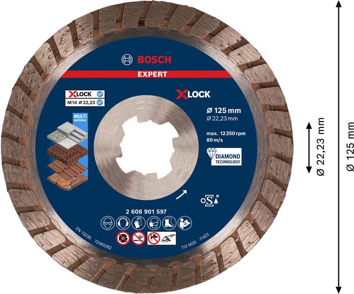 Bosch EXPERT MultiMaterial X-LOCK Diamanttrennscheiben