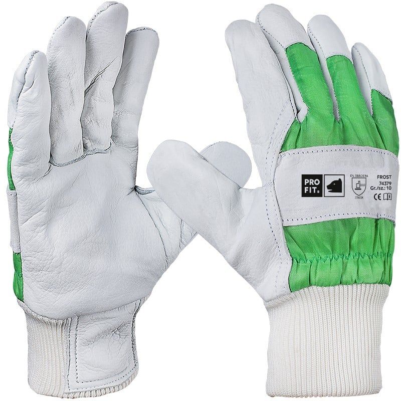 Rindvoll Leder Arbeitshandschuhe"Frost", Strickbund, gefüttert 11