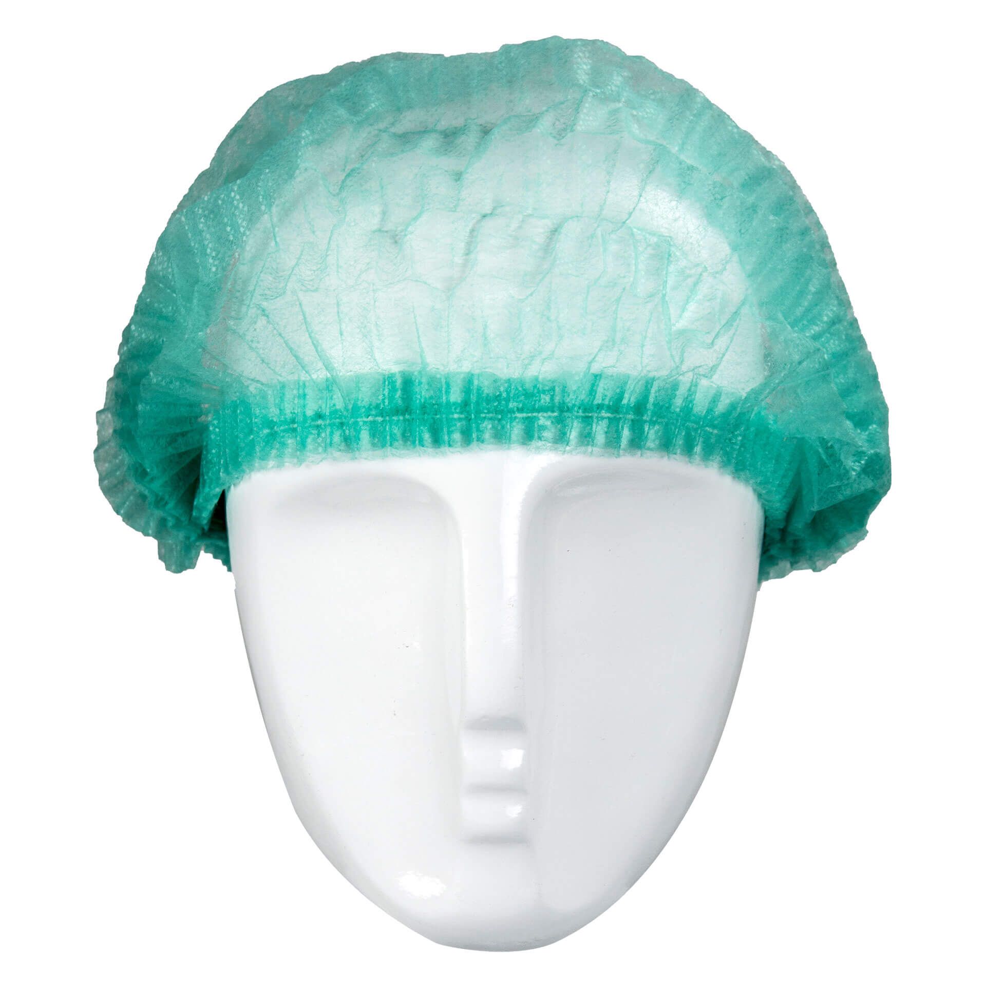 Einweg-Kopfhaube Barettform CLIP-G, grün, Gr. Ø 52cm