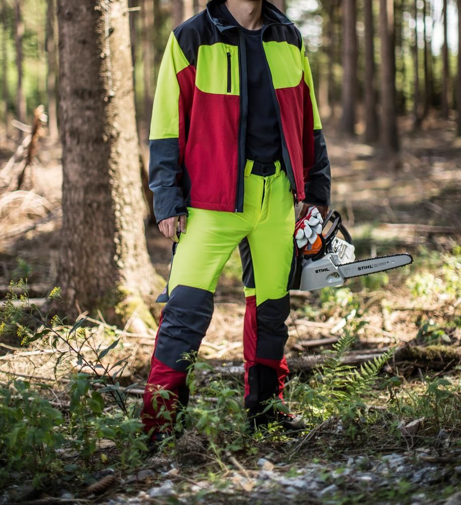 Stretchhose Forest Jack Gr. 46/48,rot/anth./gelb