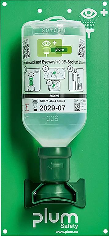 Augenspülstation, inkl. Fl., 500 ml u. Wandhalter