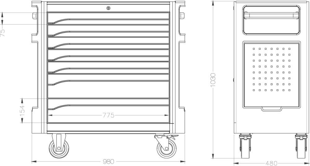 Werkstattwagen 985x490x1030mm FORMAT
