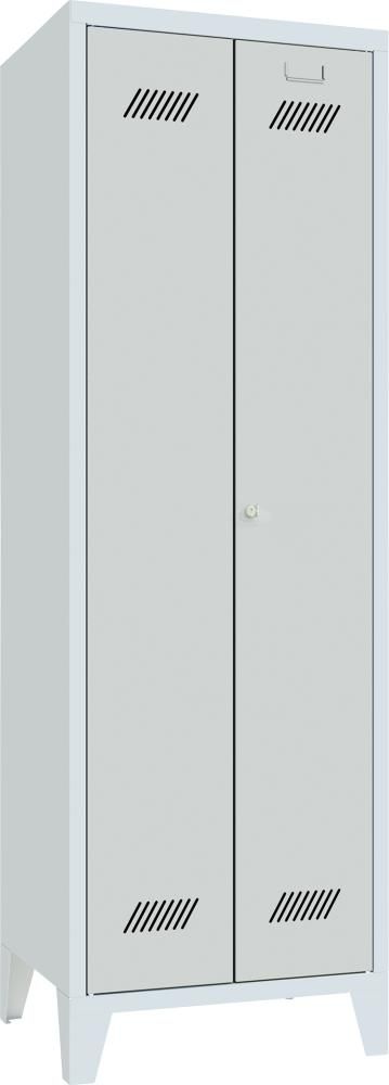 Kleider-/Wäscheschrank Trennwand, 4 Böden auf Füßen RAL 7035 B600xT500xH1850mm