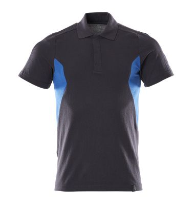 Polo-Shirt Polo-Shirt, moderne Passform Schwarzblau/Azurblau S ONE