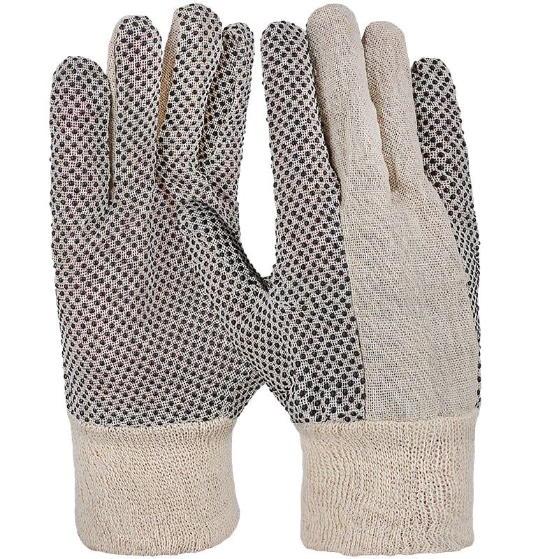 Baumwollhandschuh, Köper,Noppen, Strickbund 10