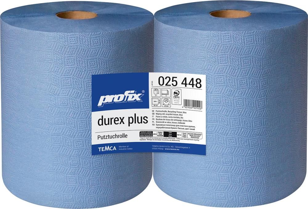 Profix durex plus, Putztuchrolle 38x36cm 500 Blatt, blau, 3-lagig
