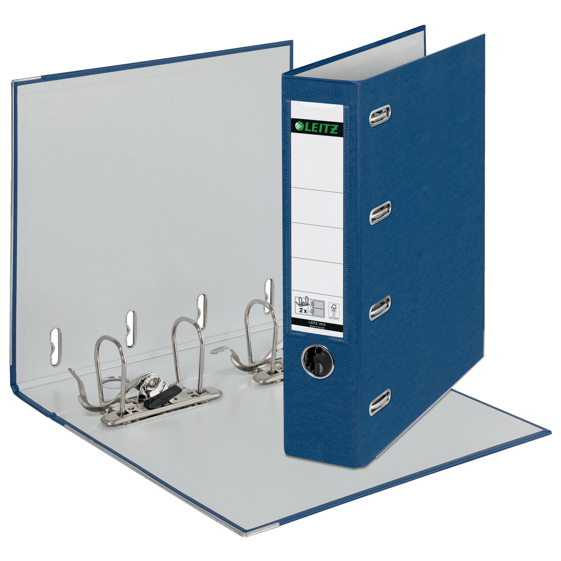Doppelordner 2xDIN A5 quer 75mm PP blau