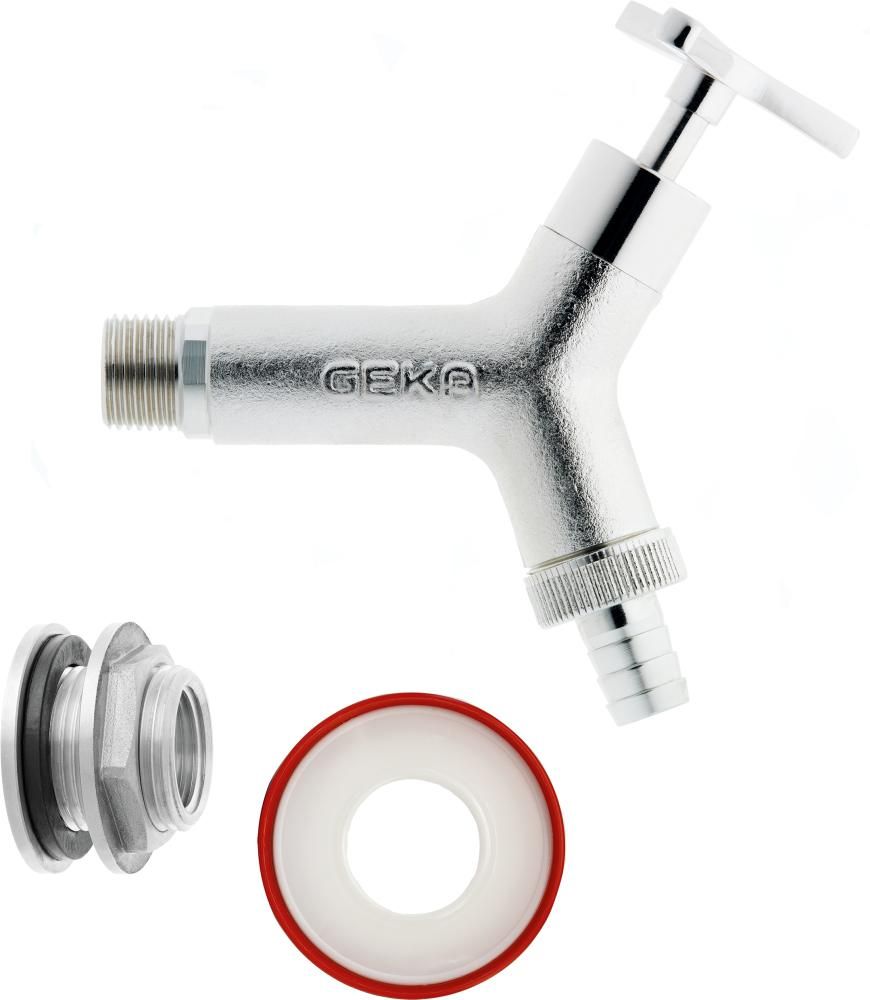 Regentonnen Set Design AG G3/4 Ms Cr m. Tülle 3/4", Karte, Stripe GEKA plus