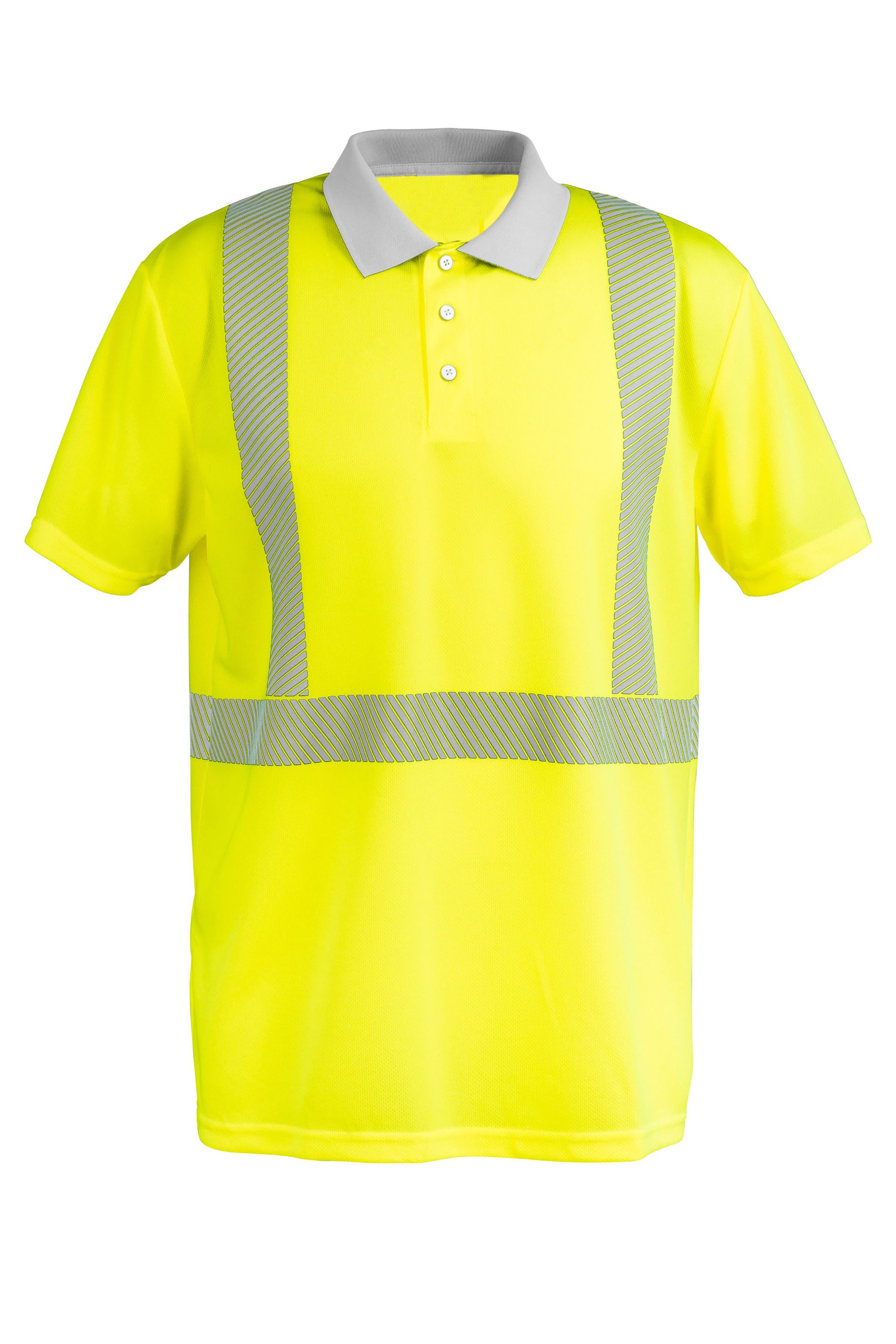 Planam Poloshirt kurzarm Norit Warnschutz gelb/zink Gr. XS