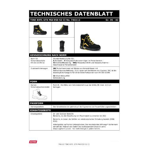 ELTEN Damen-TINE XXTL Sicherheitsstiefel Mid S2 ESD, Schwarz, Gr. 40