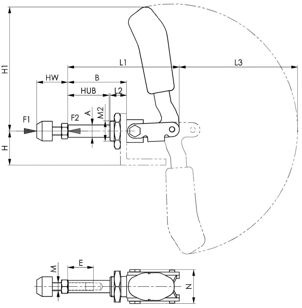 Schubstangenspanner GR.2 kurze Bauform AMF