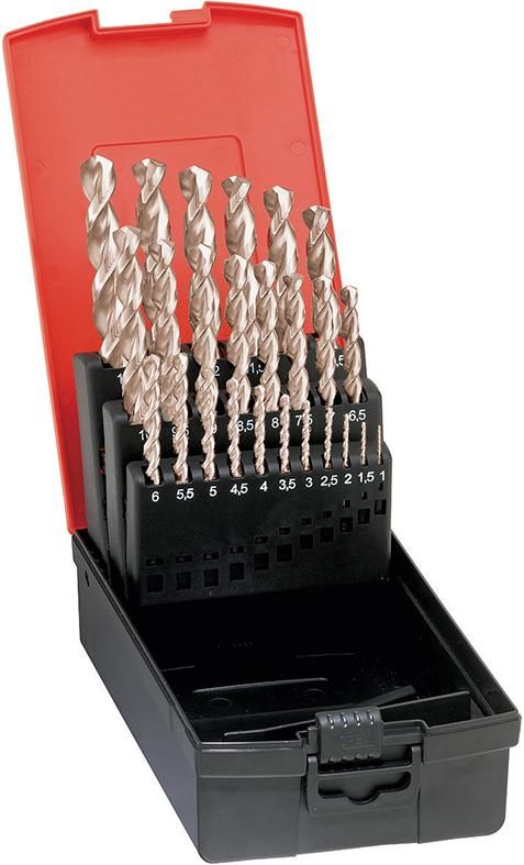 Spiralbohrer-Set DIN338 HSSE geschliffen Typ VA 1,0-10mm um 0,5 steigend FORMAT