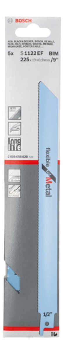 Säbelsägeblatt S 1122 EF, Flexible for Metal, 5er-Pack