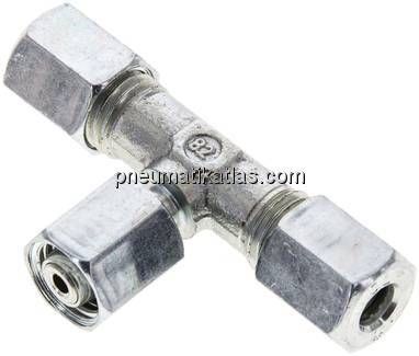 Einstellb. T-Schneidringverschraubung 6 L (M12x1,5), Stahl verzinkt
