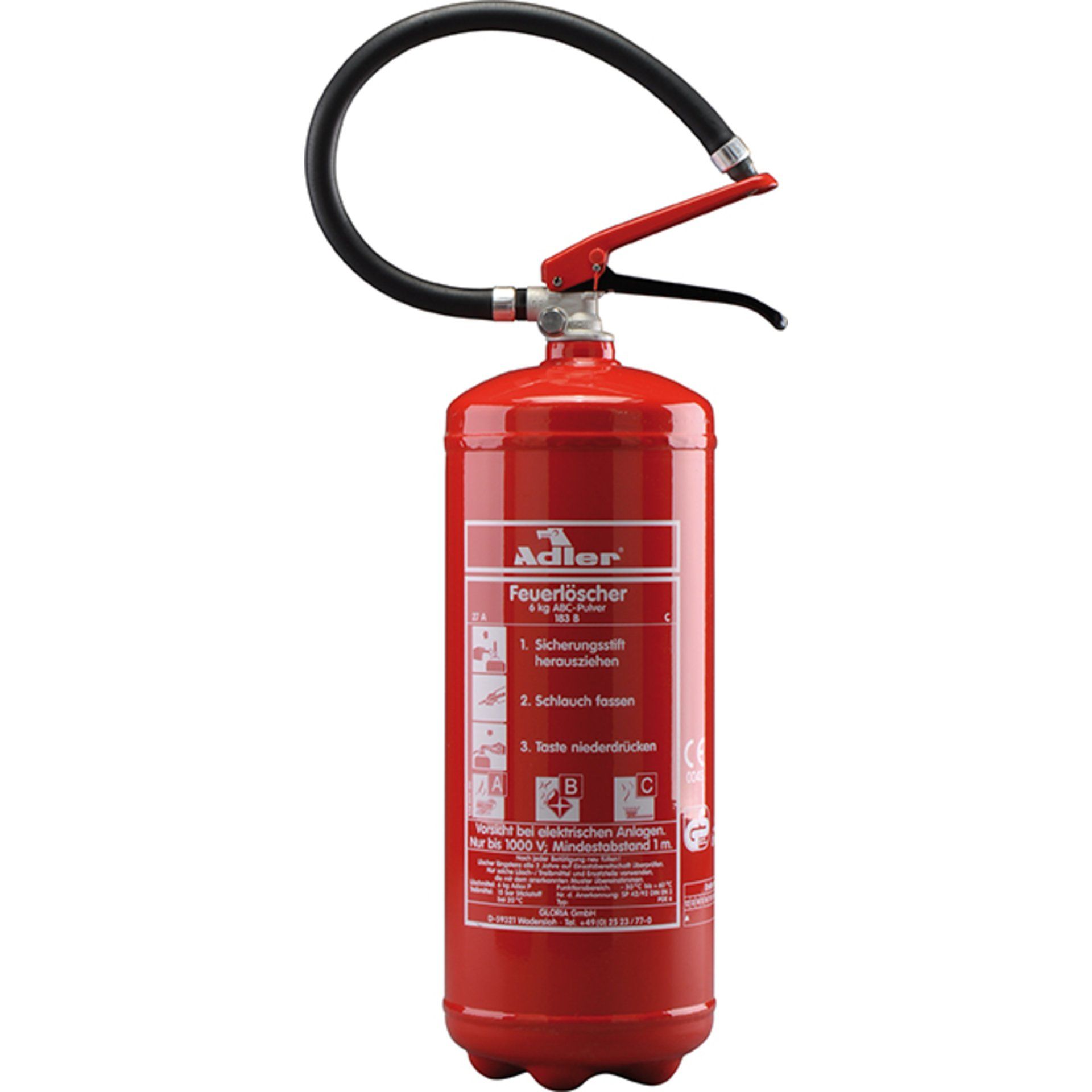 Dauerdruckpulverlöscher 6 kg PDE 6 Adler