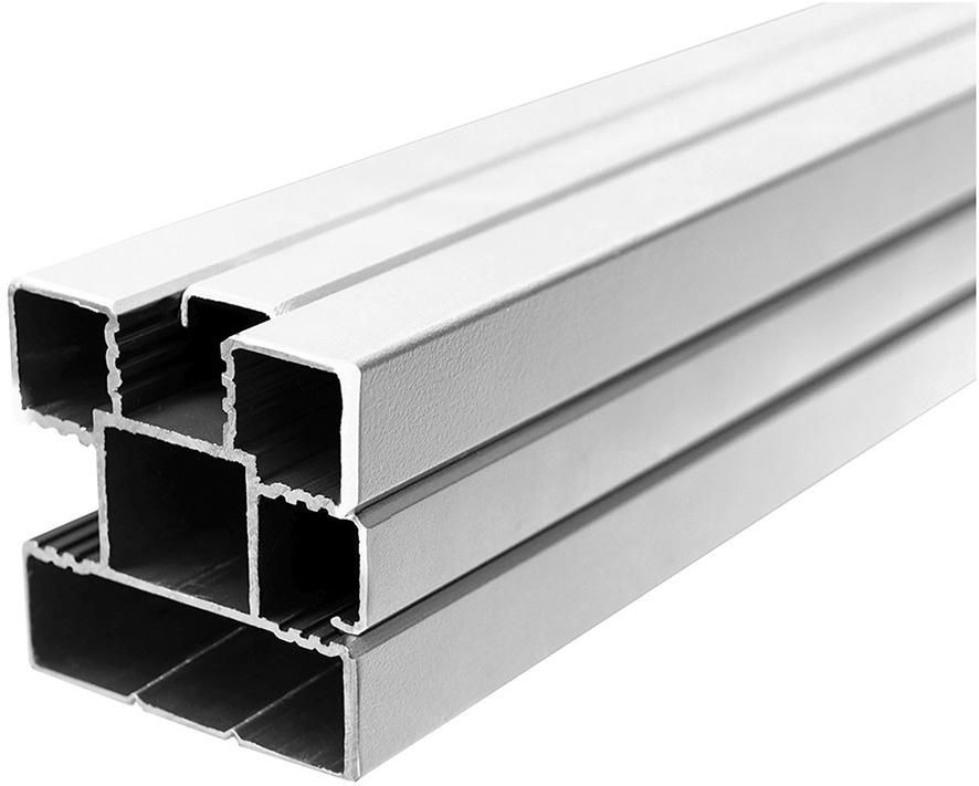 Alu-Steckzaunpfosten SILBER, 68 x 68 x 1800 mminkl. Abstandhalter, Schienen + Kappen