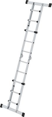 Alu-Teleskopleiter 4x3 Sprossen Arbeitshöhe als Anlege leiter ca. 3,05-4,20 m