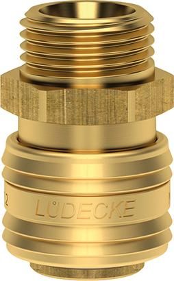 SchnellverschlusskupplungNW 7,2mm, Messing, Serie ES, AG G1/2" LÜDECKE