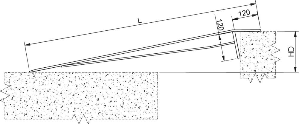 Überfahrbrücke Aluminium L750xB1250 mm Tragkraft 600 kg