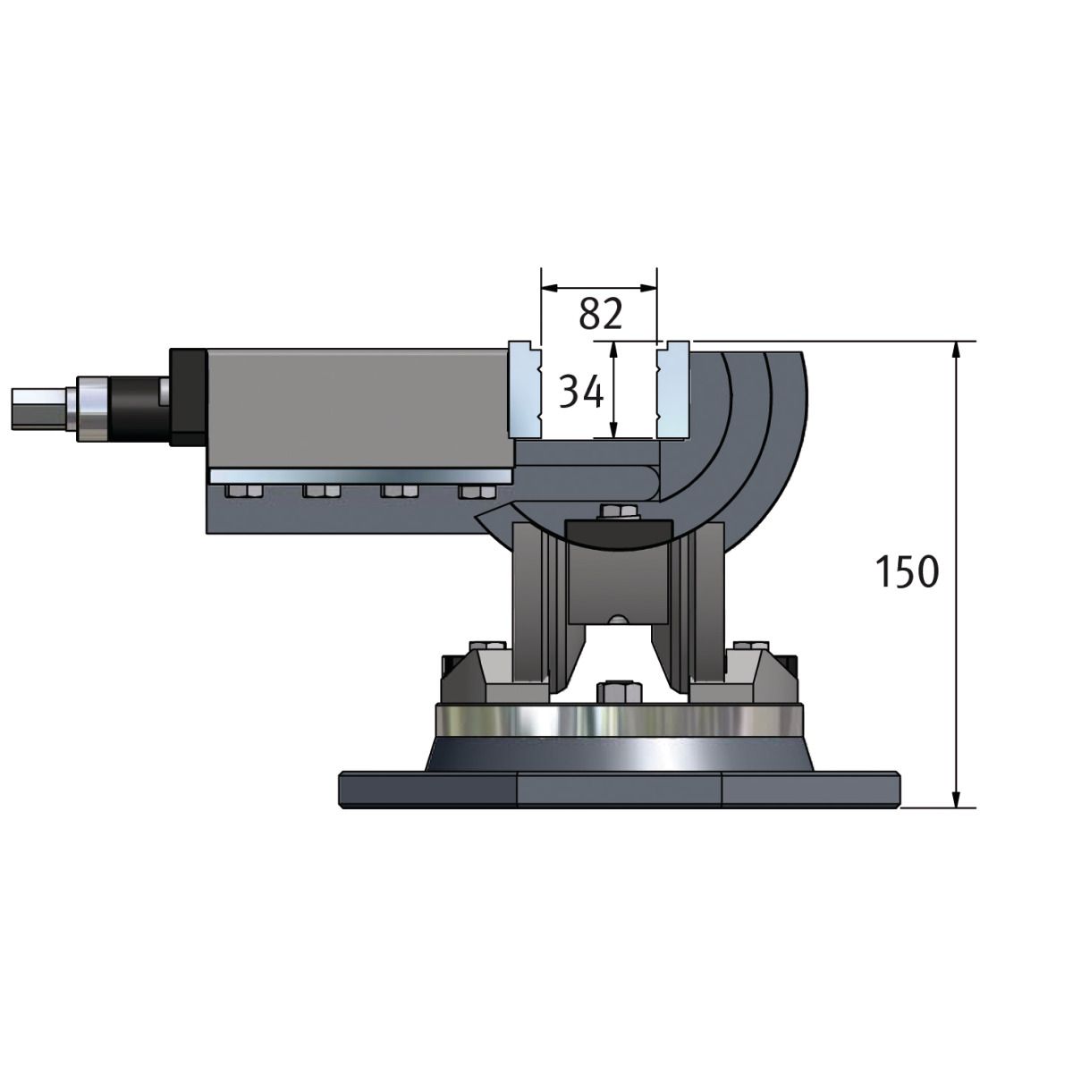 Dreiachsenschraubstock Optimum MV3-75
