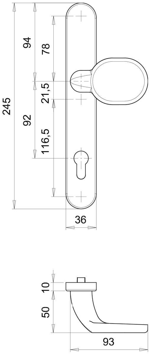 Alu-Rahmen-Wechsel-Garnitur mit Griff K22