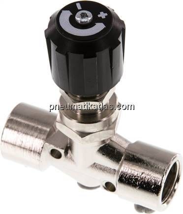 Nadel-Absperrventil, Messing vernickelt, G 3/8", PN 18