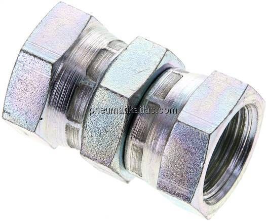 Gerader Verbinder 60°-Konus, G 1/2"-G 1/2", Stahl verzinkt