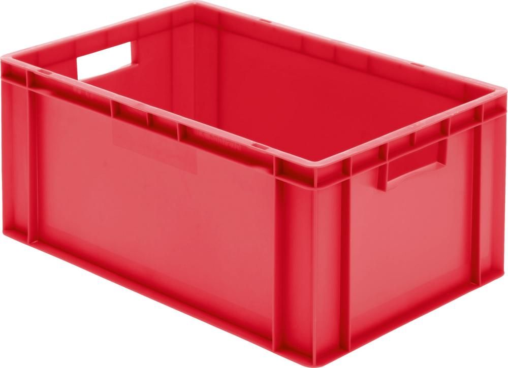 Transport-Stapelkasten B600xT400xH270 mm rot, geschlossen mit Griffloch LA-KA-PE